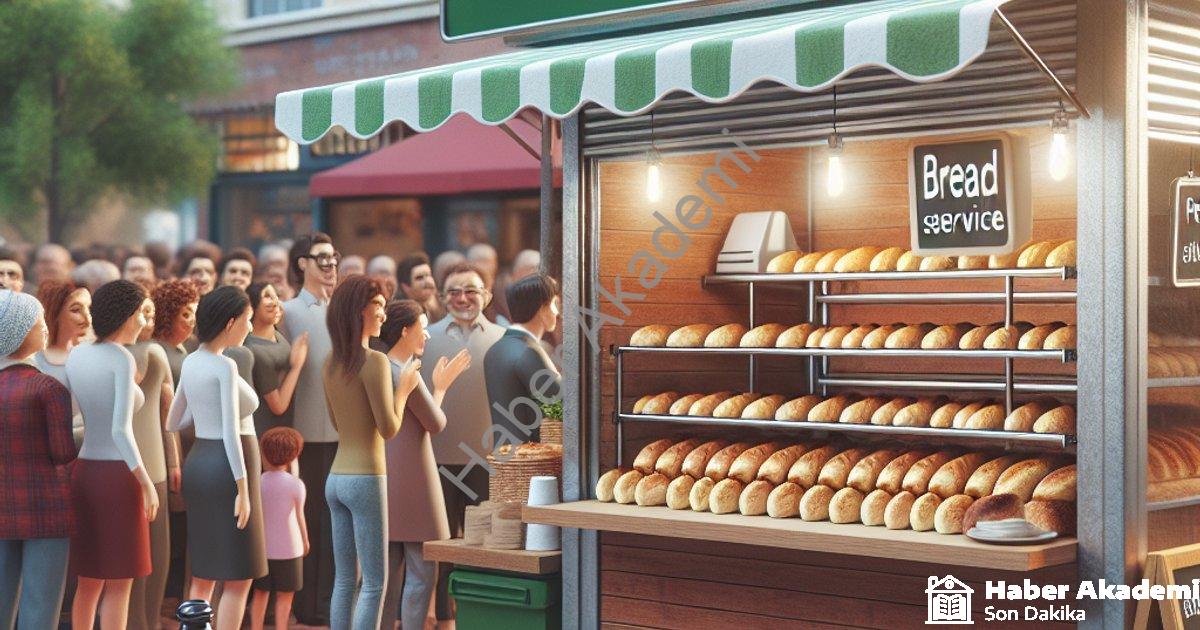 "Merkezefendi Halk Ekmek Ağı Genişliyor: 31. Büfe Hizmete Girdi" başlıklı haber için fotorealistik,